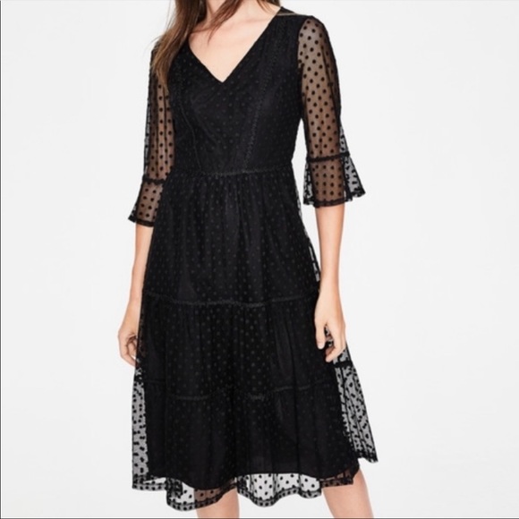 Boden Dresses & Skirts - Black dress with sheer details